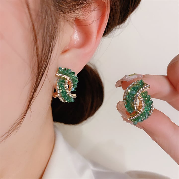 Groen Kristallen Oorbellen