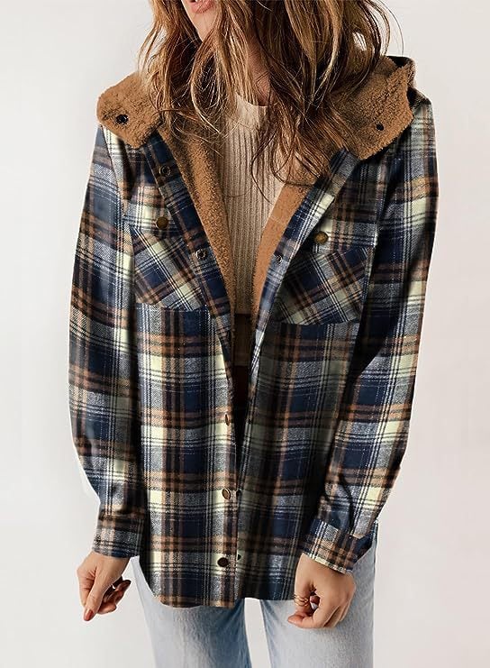 Fluffy Plaid Winterjas