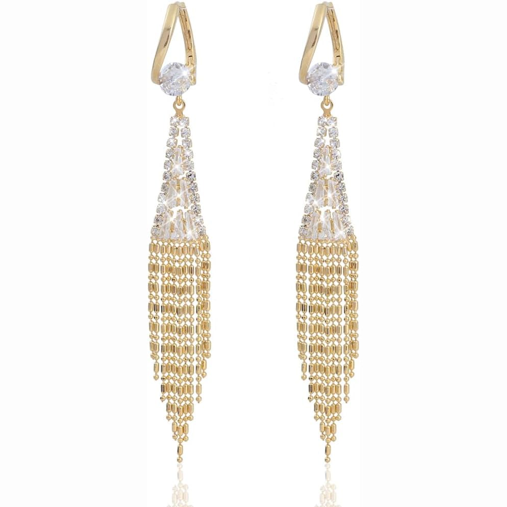 Diamant Tassel Oorbellen