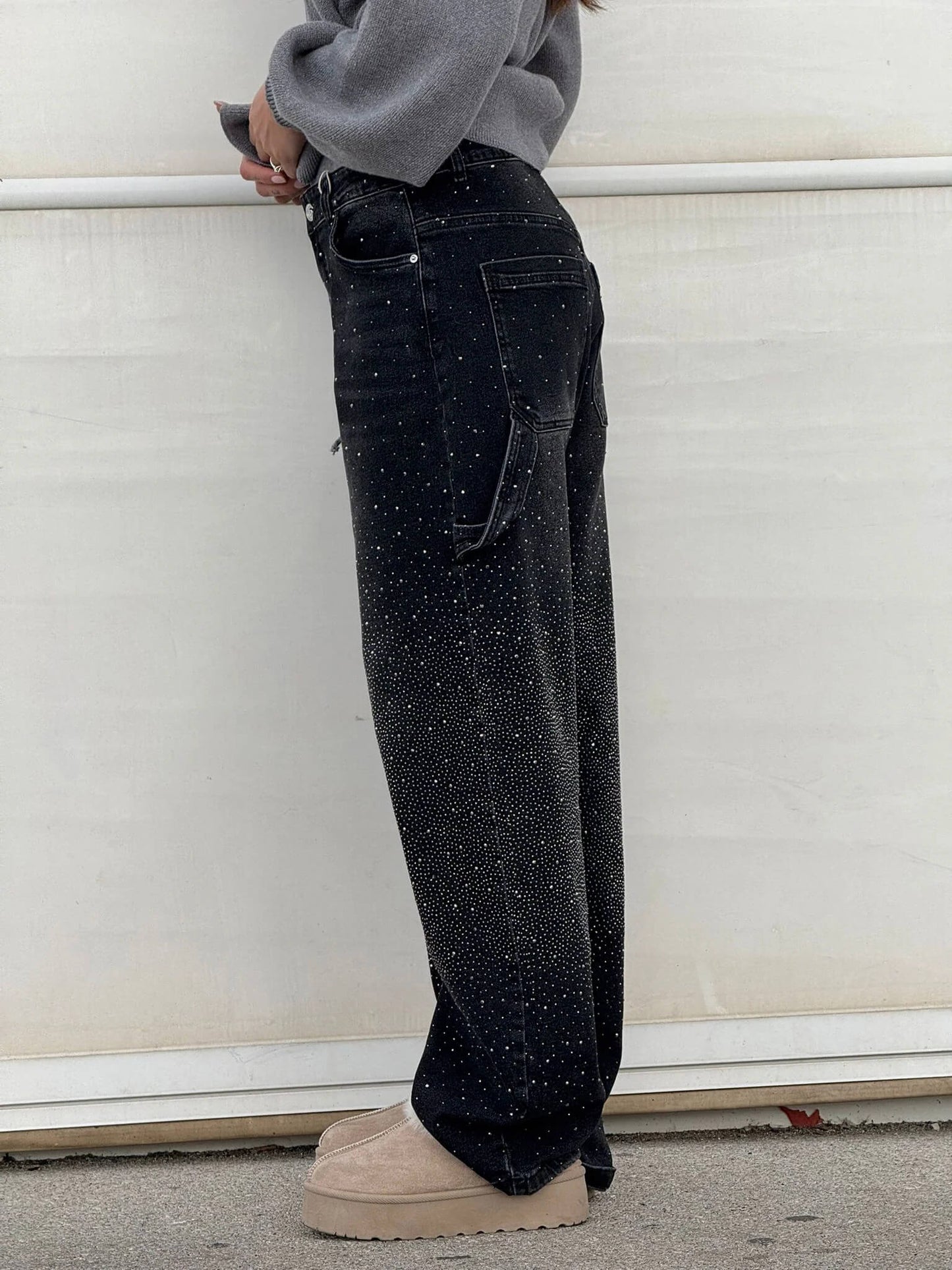 Baggy Glitter Denim Jeans