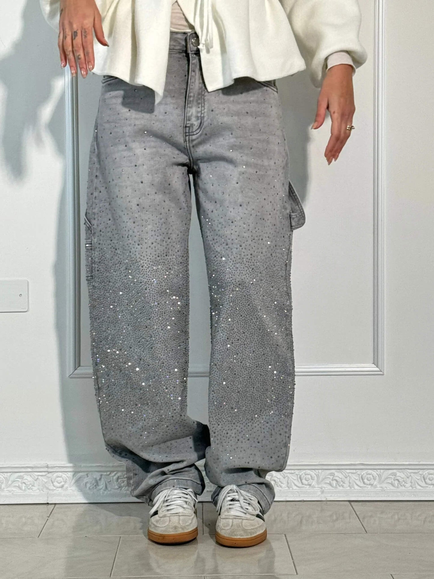 Baggy Glitter Denim Jeans