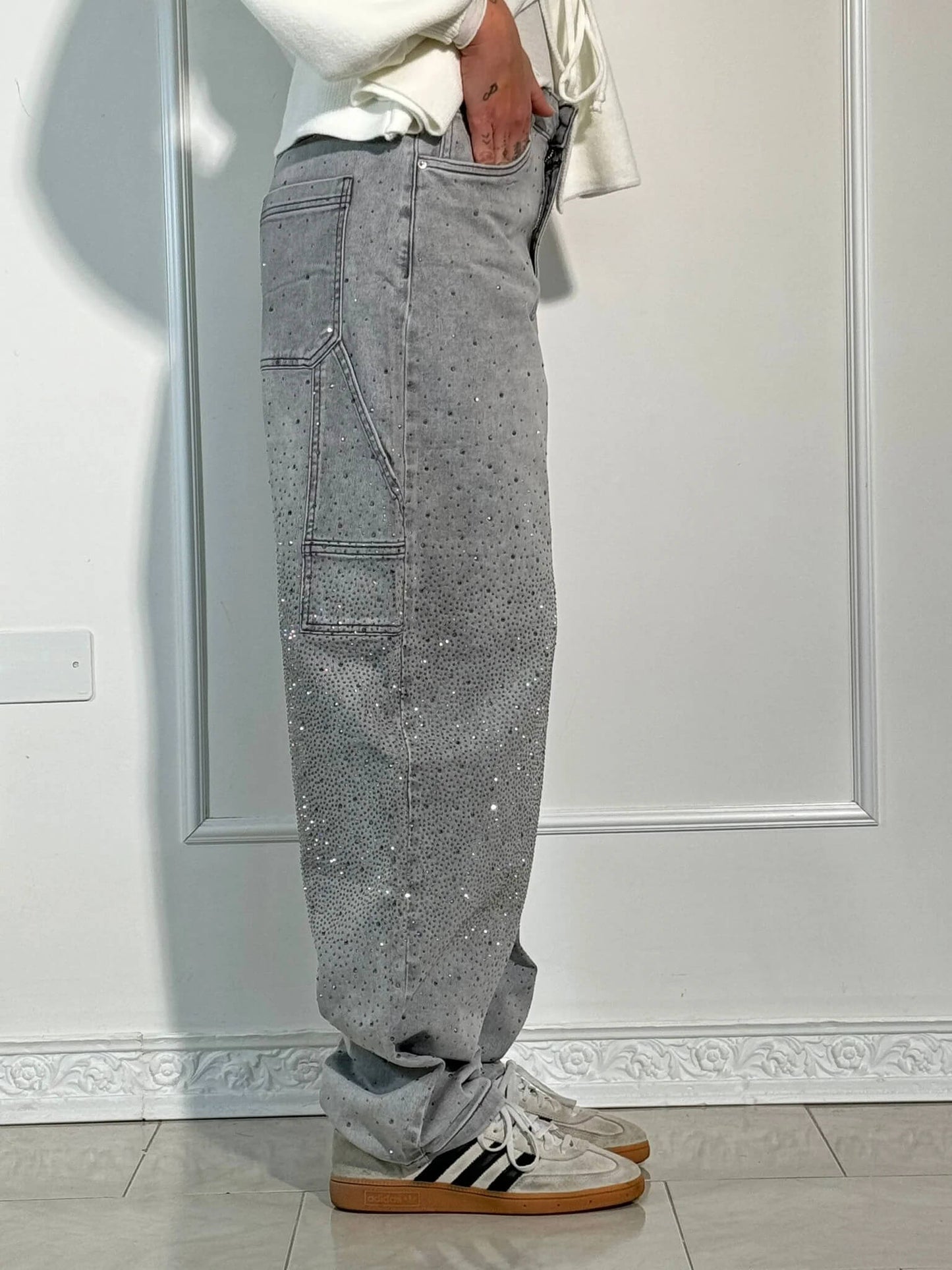 Baggy Glitter Denim Jeans