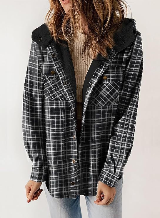 Fluffy Plaid Winterjas