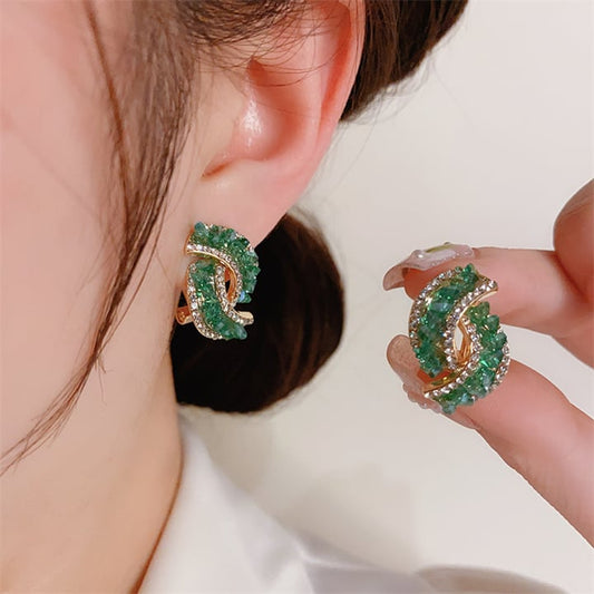 Groen Kristallen Oorbellen
