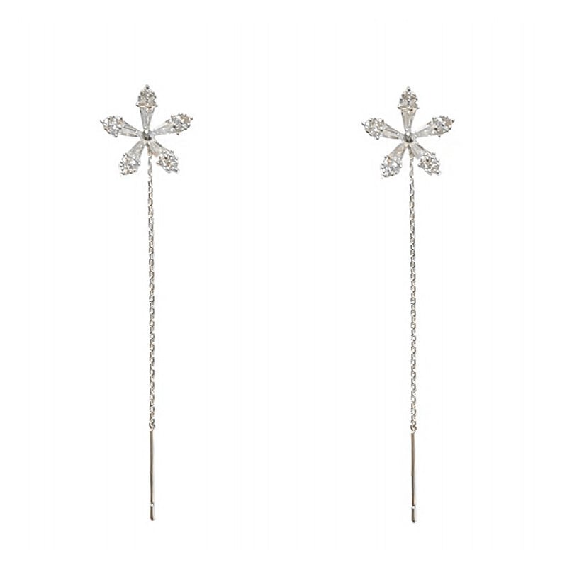 Diamanten Bloem Oorbellen