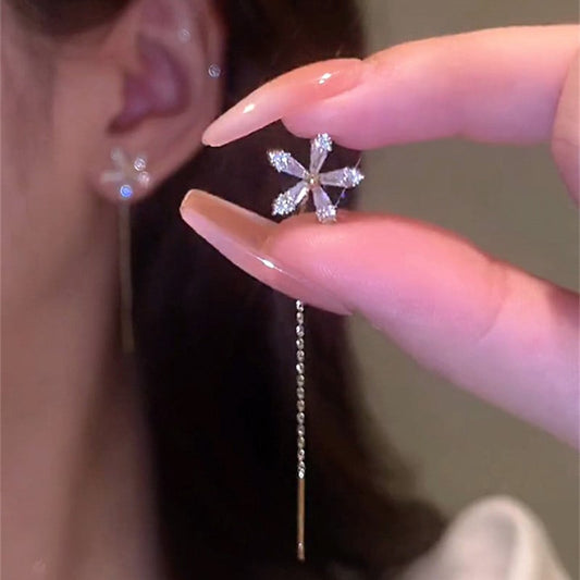 Diamanten Bloem Oorbellen