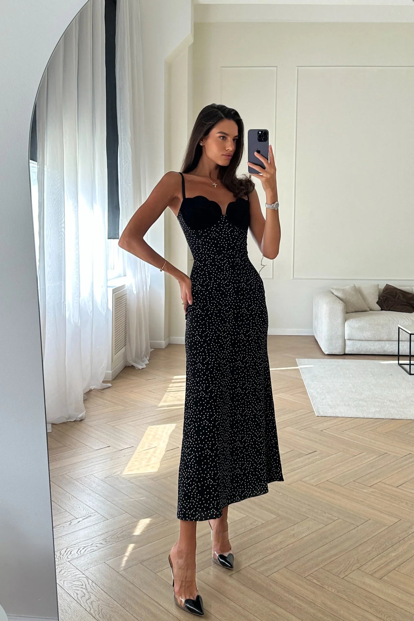 Polkadot Midi Jurk