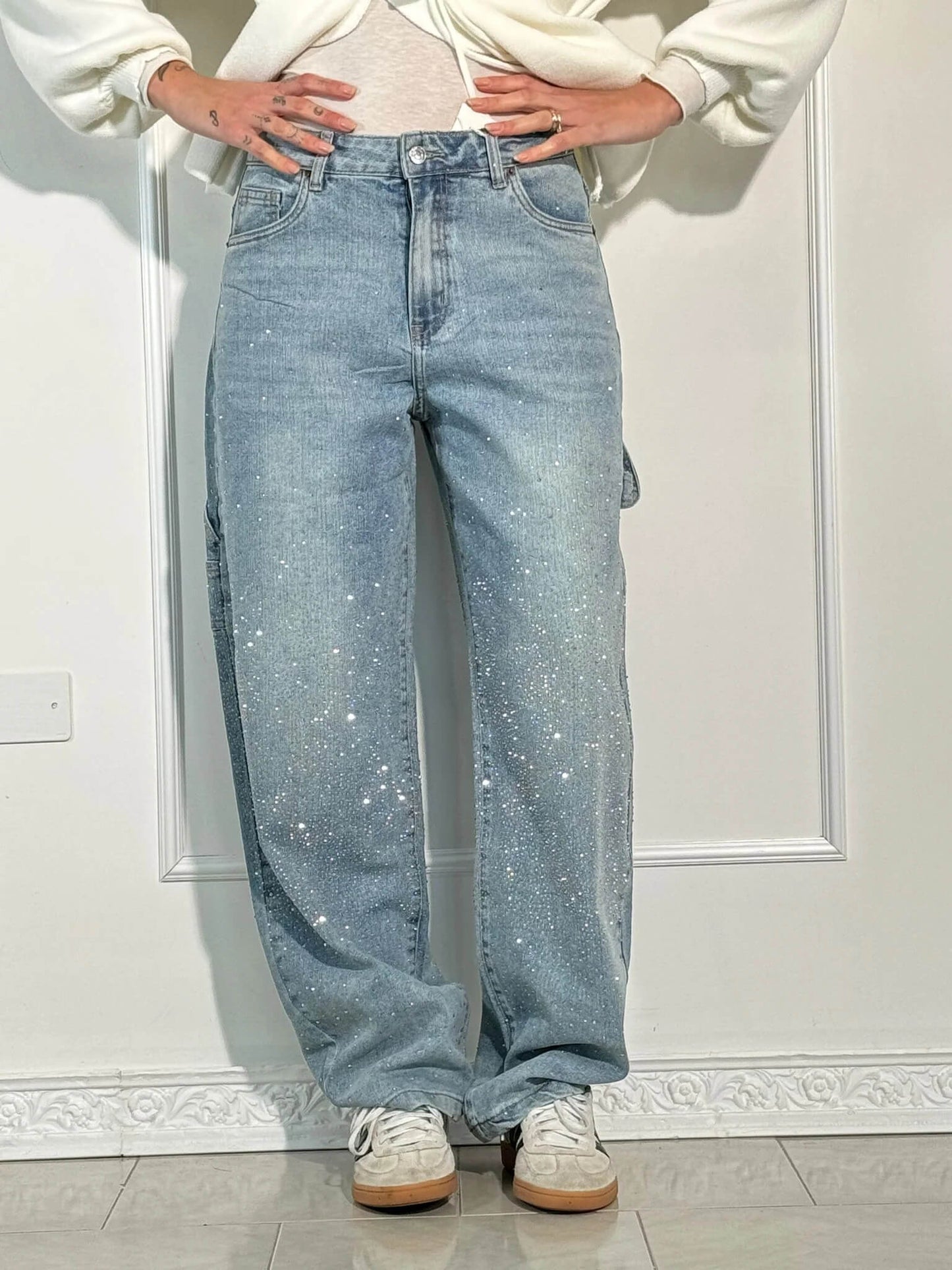 Baggy Glitter Denim Jeans