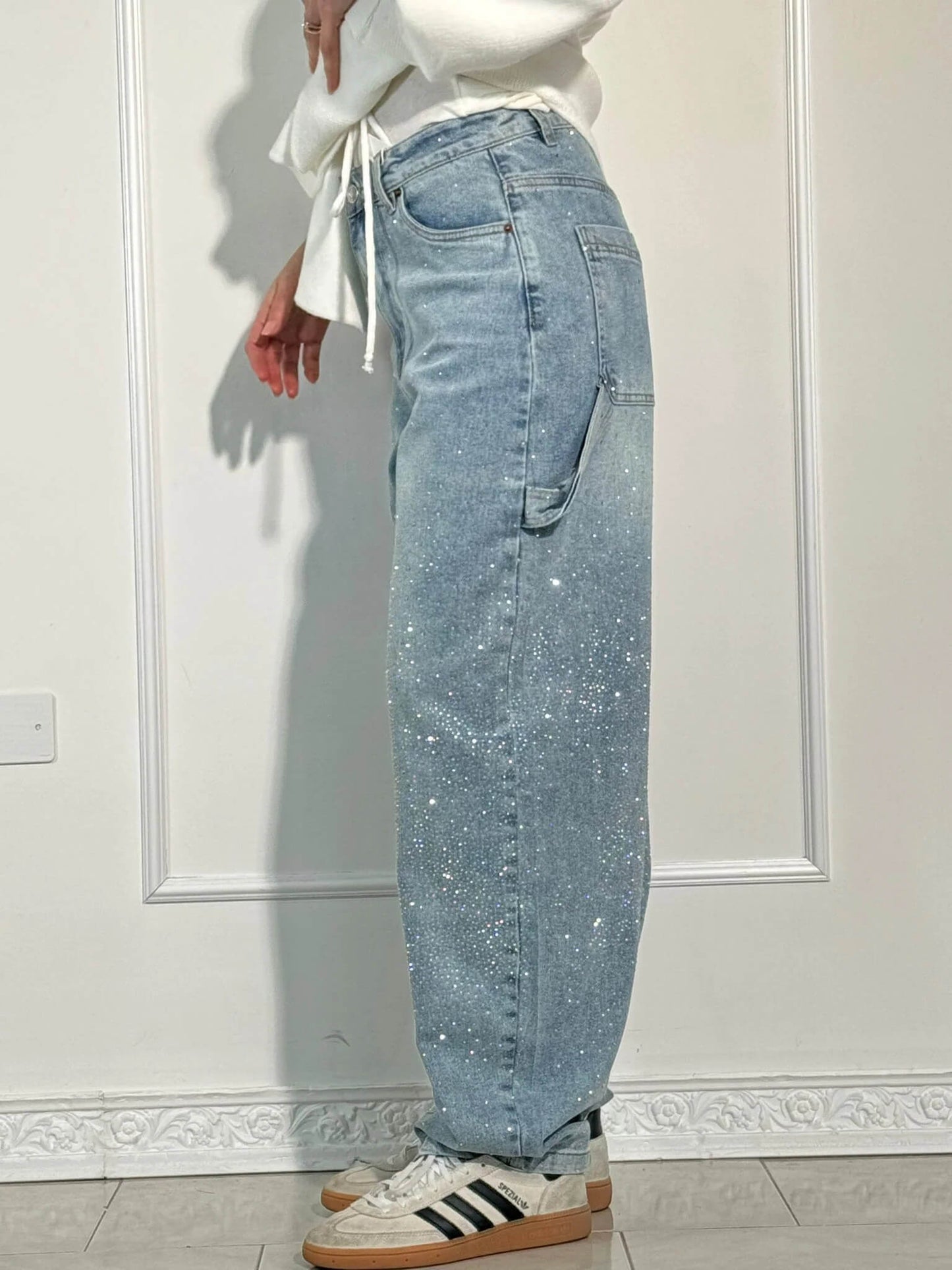 Baggy Glitter Denim Jeans