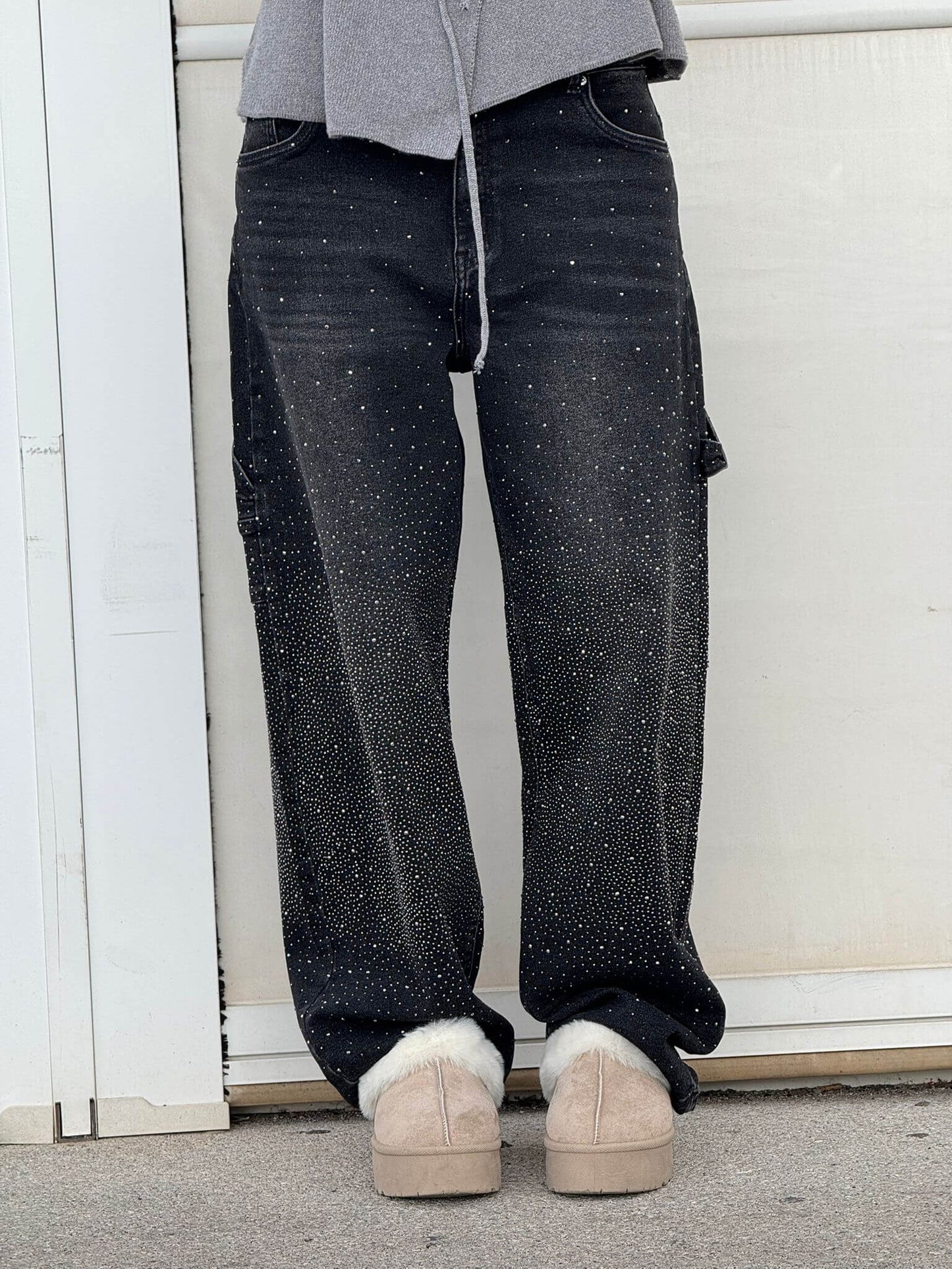 Baggy Glitter Denim Jeans