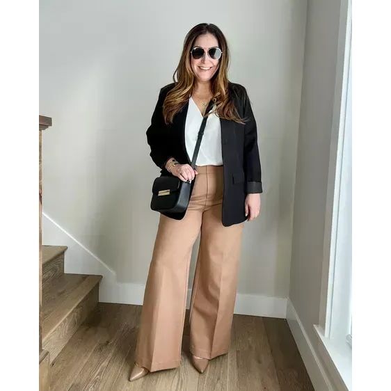 Tummy Control Wijde Broek Met Knopen