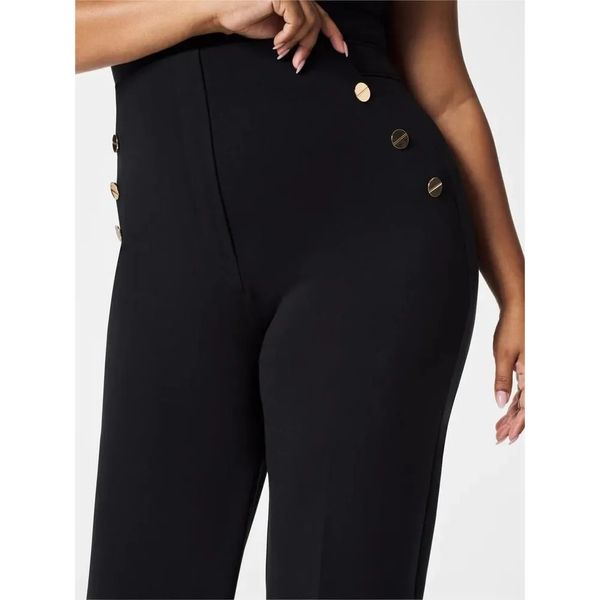 Tummy Control Wijde Broek Met Knopen